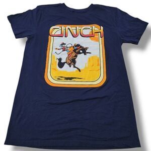 Cinch T-Shirt Size Medium Cowboy Graphic Print T-Shirt Bronc Bronco Graphic Tee
